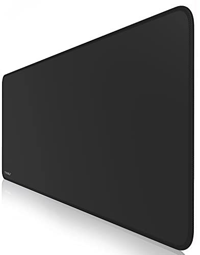 TITANWOLF Alfombrilla de ratón de Gran tamaño 1000 x 400mm, Mouse Pad Gaming XXXL, Precisión y Velocidad en Juegos, Antideslizante, Resistente al Agua, Superficie de Tejido, Motivo Black