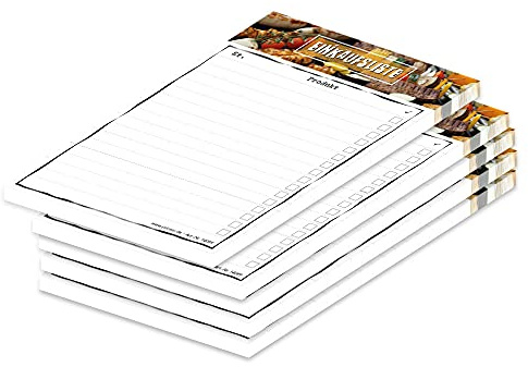 PRICARO Einkaufsliste BBQ, magnetisch, A6, 50 Blatt, 5 Stück