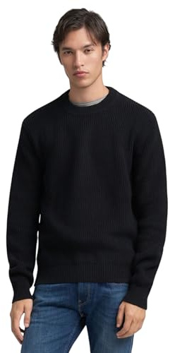 Replay Herren Strickpullover mit Rundhalsausschnitt, Black 098 (Schwarz), M