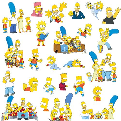 Grenric 3D-Simpson-Tapete, Wandaufkleber für Kinderzimmer, Kinderzimmer, Wanddekoration, Cartoon-Poster, Dekoration