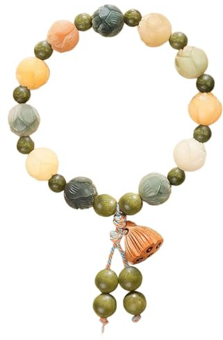 LIGSLN Lotuses Bodhi Handkette, einzigartiges Blumen-Perlenarmband für Glück und Reichtum, verstellbares ethnisches Armband, Einheitsgröße, Kein Edelstein