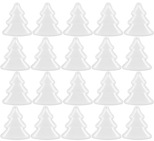 Briartw 20 Pcs 3D Tree Shaker Cover for Card Making 7/16 Tall Clear Plastic Shaker Blisters can Fill Liquids Glitter Sequins Confetti Embellishments for Christmas Birthdays Anniversaries Holiday