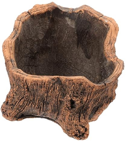 MOBUTOFU Pots De Fleurs Artistiques Boîte De Rangement Jardinière en Faux Bois Flotté Pots en Ciment Petit Pot De Fleurs Décoratif pour Bonsaï