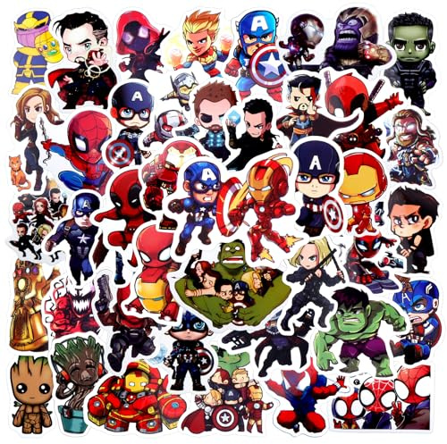 yumcute 50 Stück Cartoon Aufkleber Kinder,Cute Vinyl Wasserfeste Stickers für Skateboards, Bottle, Tablets, Schultaschen, Türen, Kinder Kindergeburtstag Deco für Teenager Mädchen Jungen