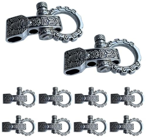 XIAOJUN Hebillas Paracord Cierres de perno de tornillo de anclaje grilletes ajustables Hebillas para cinturón pulsera Paracord 10 piezas