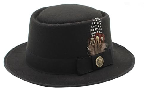 Outback Hüte für Herren Oilskin Bayerischer Trachtenhut mit Feder Herren Trachtenhut Hut Bayerischer Stopperhut Hut für Kostüm und Lederhose Bayerischer Hut Kostüm für Damen und Herren Cowboy Harter