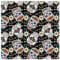 BrightGlow Totenkopf Baumwollstoff Meterware Halloween Bedruckte Stoffe mit Totenkopf-Motiv 100% Baumwolle Fat Quarter Bundle Halloween Bedrucktes Patchwork Halloween-Stoff Schwarz 100X110cm