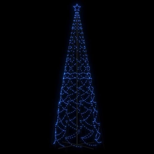 Tidyard LED Weihnachtsbaum Tannenbaum Lichterbaum Weihnachtsdeko Beleuchtung Außen Beleuchtet Lichterkette Outdoor Kegelform Blau 1400 LEDs 160x500 cm