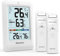 Newentor MAX MIN Thermometer innen außen 24/48 Std./alle Zeiten - Hygrometer Luftfeuchtigkeitsmesser mit Luftkomfort - Wetterstation Funk mit 2 Außensensor - Raumthermometer mit Beleuchtung, Weiß