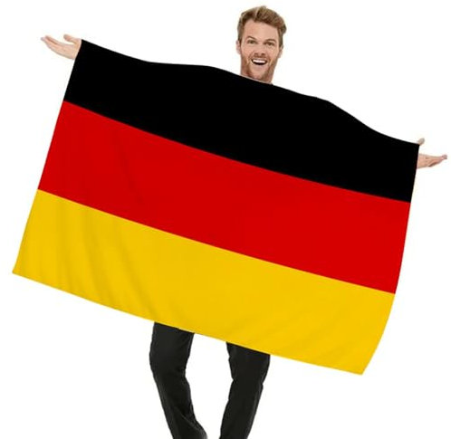 Deutsche Flagge Kap,Deutsche Kap-Flagge,2024 Fans Cape Flags für europäische Fußballveranstaltungen | 3X5 FT Umhangkostüm mit Deutschland-Flagge, tragbare Flagge zum Ansehen von Fußballspielen