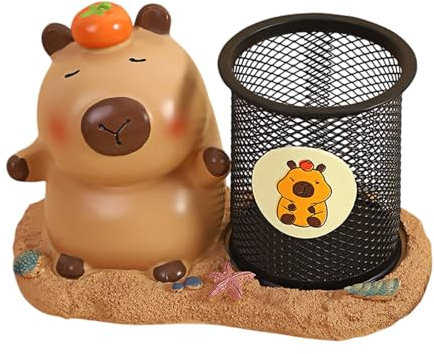 Bleistifthalter aus Metallgeflecht, Capybara Zeichentrick-Stifthalter, Tier-förmiger Stifthalter, Capybara Stiftehalter, Tierförmiger Stiftehalter, Schreibtisch-Organizer