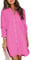 MINTLIMIT Robe chemise décontractée à manches longues boutonnée pour femme - Cache-maillot de bain surdimensionné pour femmes 2024 S à 2XL, 75_rose vif, L