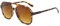 VueLux Vintage Retro Sonnenbrille Gelb Getönte Brille Übergroß Oversize Sunglasses für Damen Herren (Leopard Braun)