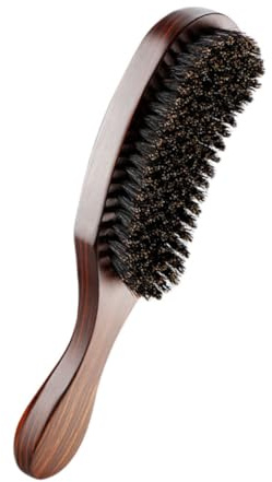 Herren Bartbürste mit Borsten Holzgriff für Haar und Bart | Kaffeefarbene Ausführung, Timber Material, Geeignet für Salon und Haarschnitt
