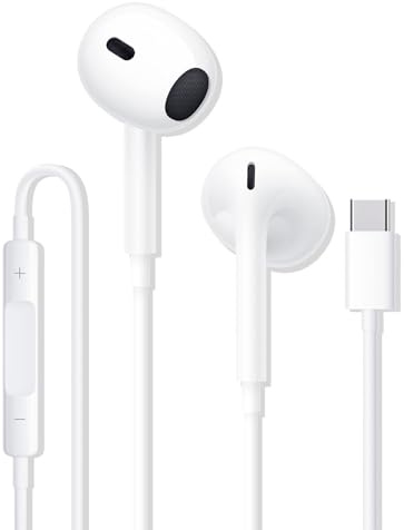 Kopfhörer USB C, In-Ear Ohrhörer c typ Kabel mit Mikrofon und Lautstärkeregler,Kompatibel mit iPhone 16/15 Plus/Pro Max/Huawei P40/P30/P20Pro/Samsang S21/S20 FE/Galaxy/Google/Xiaomi