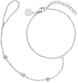 Purelei Infinity Handkette – filigranes Design mit drei funkelnden Zirkoniasteinchen, wasserfest & verstellbar – Edelstahl, 14K vergoldet, 18K rosévergoldet oder silberfarben