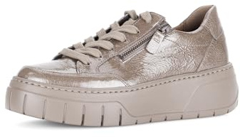 Gabor Damen Low-Top Sneaker, Frauen Sneaker,Wellness,schick,verspielt,Leder-Ware,chic,Trend-bewusst,praktisch,Arbeit,buero,Taupe,37 EU / 4 UK