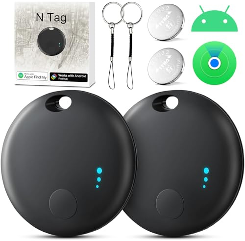 Air Tracker Android, 2 Pack Schlüsselfinde Air Tag Android Kompatibel mit Apple Wo ist? APP und Google Find Hub APP, Smart Tag Bluetooth Tracker Anti Verlust Tag für Geldbörse