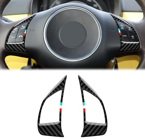 2 Pezzi Coprisedile Auto Adesivi per Volante in Fibra di Carbonio Compatibili con FIAT 500/500C (2007-2015)/500e (2009-2019) /Bravo/Grande Punto/Punto Evo/Punto Accessori