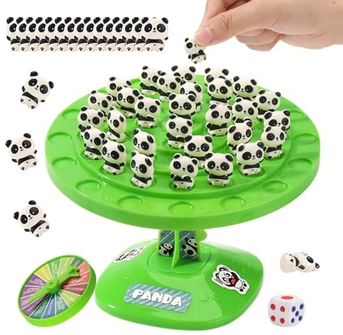 Generisch Gleichgewichtsspiele für Kinder,Panda Bauklotz Geschicklichkeitsspiel,Balancier-Bauspiel - Für 2 Spieler, Eltern Kind, Kinder, Freunde, Mädchen, Reise, Partys, Geburtstag, Weihnachten