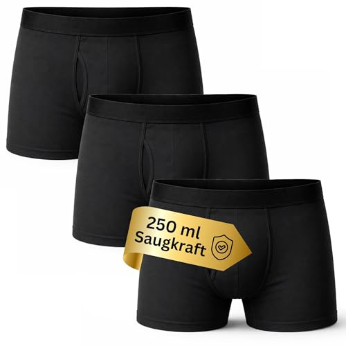 Alpenstern® Inkontinenz Pants Männer I waschbare Windeln für Erwachsene I wiederverwendbare Unterhosen aus Baumwolle I Boxershorts Windelhosen Blasenschwäche Einlagen dry wear (M)