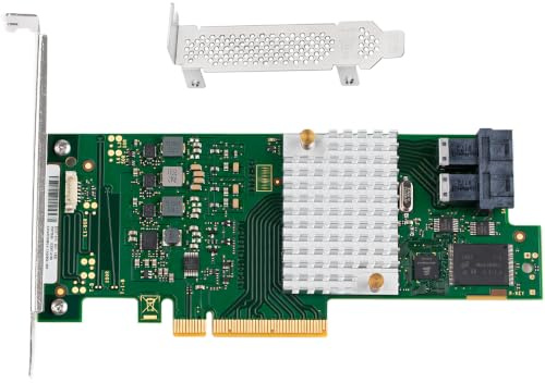Scheda SAS HBA compatibile con LSI 9300-8i IT Mode PCIe SATA Expansion Card | SAS3008, PCIe 3.0 x8, 2 x 8643 interno, 12 Gb/s SAS + SATA 6 Gb/s, controller HBA per ZFS TrueNAS unRAID NAS
