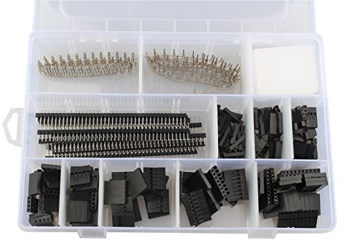 HALJIA 775PCS 2.54mm Connector PCB and Jumper Wire Cable Female Pin Connector with Single Row Straight Female Male Header 10Row 40Pin Assortment Kit for Dupont