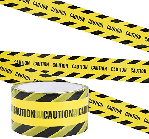 Irich Ruban D'avertissement, 25M CAUTION Bandes de Sécurité Adhésive Ruban de Signalisation Jaune pour Utiliser Lieu de Travail et Zone Dangereuse (Noir/Jaune)