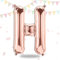 FUNXGO Folienballon Buchstaben Rosegold H - Buchstaben Luftballon Klein H - ca. 40cm Nur Luftfüllung - Ideal für Geburtstag, Hochzeit & Party Deko - Ballon Buchstabe H Rosegold