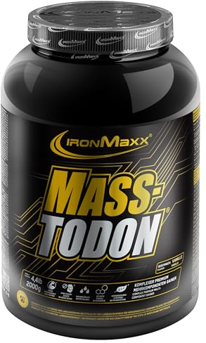 IronMaxx Masstodon - Vanille 2kg | Komplexer Premium Mehrkomponenten-Gainer | Low Sugar & Ohne Konservierungsstoffe