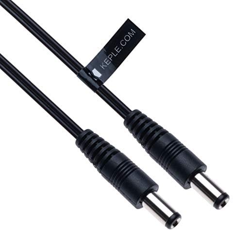 Keple DC Power Extension Cable with 2.1mm / 5.5mm Male to Male Jack 3m / 10ft CCTV Plug Connector Cord Adapter Compatible with CCTV Security Camera IP Camera DVR Standalone LED Strip Monitors (Black)