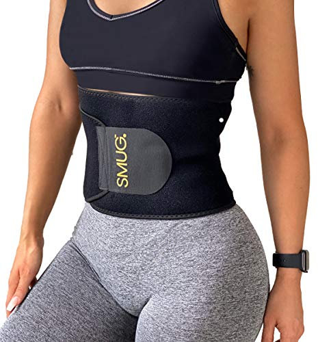 SMUG Fitness Taillentrainer für Frauen | Bauchweggürtel Damen | Waist Trainer Corset für Damen | Schweißabtransportierendes Material | Abnehmen nach Schwangerschaft | Mit Telefonhalterung | Mittel