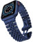 Miimall Cinturino di ricambio compatibile con Apple Watch da 49 mm, 45 mm, 44 mm, 42 mm, in metallo con chiusura a farfalla, per Apple Watch Series 8/7/6/SE/5/4/3/2/1, blu