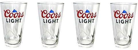 Coors Light Signature 3D Pint Glasses - Set of 4