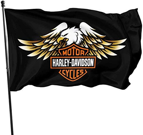 N/A LLMMM Harley Davidson Fahnen Flagge Flag Banner Polyester Material Gartenbalkon Gartendekoration Im Freien 90x150cm