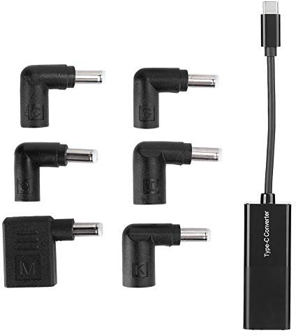 Convertidor de 65 W Convertidor tipo C + 6 adaptadores, puerto de CC de alimentación para computadora portátil, carga rápida de 65 W, adaptador de corriente para computadora portátil para teléfonos mó