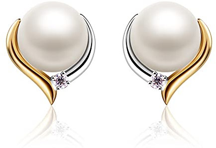 Jewlldeen Perlas Pendientes Mujer Plata de Ley 925 ''Pienso en tí'' con para Regalo Originales