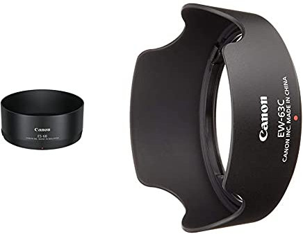Canon ES-68 Lens Hood for EF 50 mm f1.8 STM - Black & EW-63C lens hood for EF-S 18-55mm f/3.5-5.6 IS STM objective