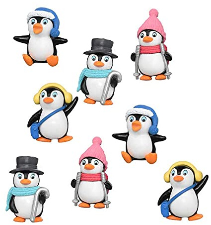Cisixin Pinguin Figur 8 Stücke Mini Tier Spielset Pinguine Tischdekoration für Zuhause, Garten Dekor
