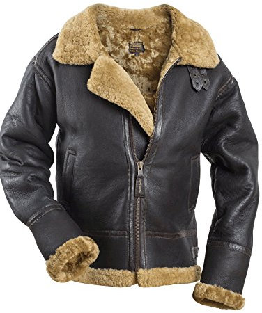 Noble House B-3 Alpha Pilotenjacke Herren Lederjacke Schaffell U.S. Air Corps (XXL)