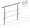 Sonnewelt Handlauf Aluminium, Treppengeländer innen & außen, 160 cm, Ø 42mm, mit 2 Querstreben für den Garten,Treppenhaus innen, Hauseingang uvm