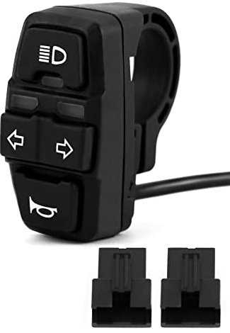 QWORK® 22mm Interruttore Manubrio Moto - 3 IN 1 - Interruttore Fari, Interruttore Clacson e Controllo Indicatori di Direzione
