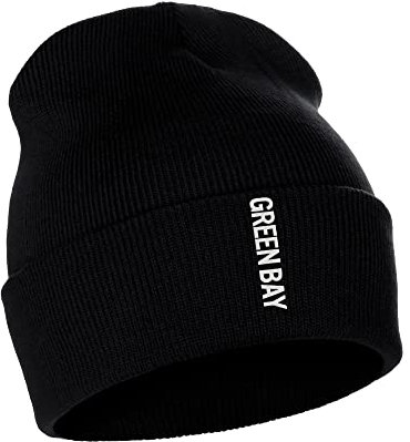Daxton Vertikale USA Cities Cuffed Beanie Winter Knit Hat Skully Cap, Green Bay Black White, Einheitsgr��e