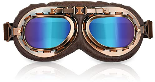 ds. distinctive style Cosplay Schutzbrille Motorrad Vintage Fliegerbrille für Kostüm