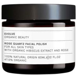 Evolve Organic Beauty - Rose Quartz Facial Polish with Rosehip oil, Hibiscus extract, Quartz | Certified Natural Organic Vegan Cruelty-free Clean Beauty (1.0 fl oz | 60 mL) - For All skin types