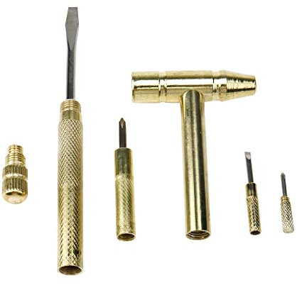 Faotup 1 martello multifunzione dorato, piccolo martello in ferro con cacciaviti nel manico, set di cacciaviti piccolo, martello per la creazione di gioielli, artigianato, 15 x 5 x 1 cm, 1 pezzo, oro