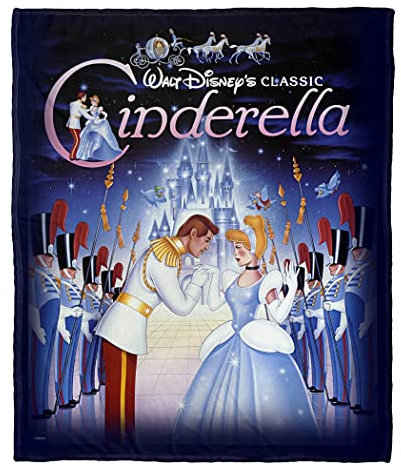 NORTHWEST Cinderella Silk Touch Überwurfdecke, 127 x 152,4 cm, Aschenputtel-Poster