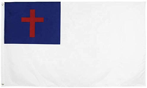 Christentums-Kreuz-Banner mit christlicher Flagge, 91 x 152 cm, Kirchen-Wimpel, Jesus-Glaube, Geschenk (6 x 91 cm)