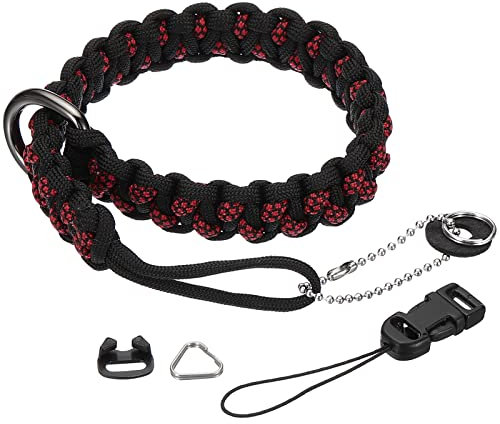 PATIKIL Camera Wrist Strap Set, Polyester Quick Release Paracord Braided Wristlet Lanyards with Accessories for DSLR Camcorder Mirrorless, Red Black