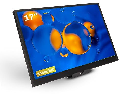 Yunseity Monitor Portátil de 17 Pulgadas, 1440x900 sRGB 300 CD/㎡ Monitor USB C HDMI, Compatible con VESA, Extensor de Monitor de Viaje para PC Mac Phone Xbox PS5 Switch